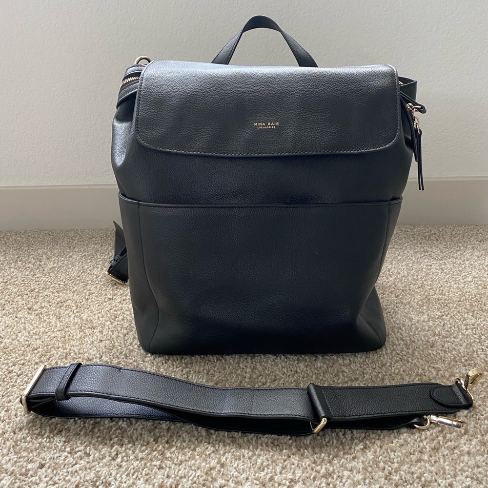 Mina Baie Full Leather Kinney in Black